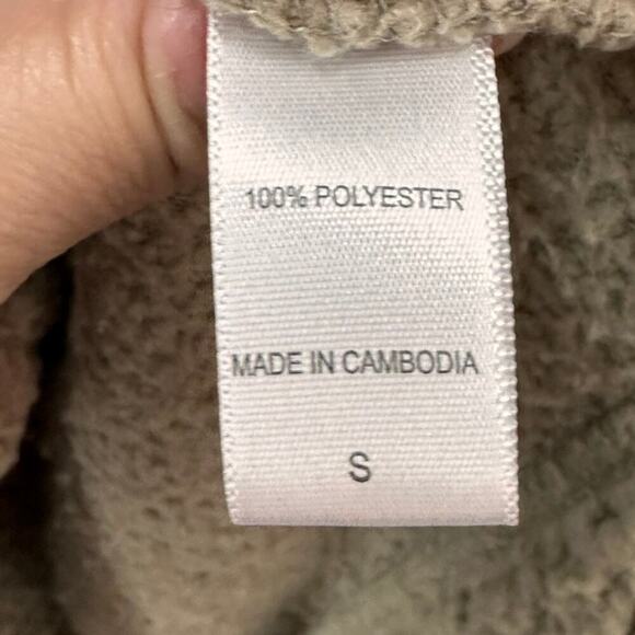 Koolaburra by UGG Women's Size Small Fleece Hooded Pullover 1/4 Zip Tan Cozy - Picture 7 of 9